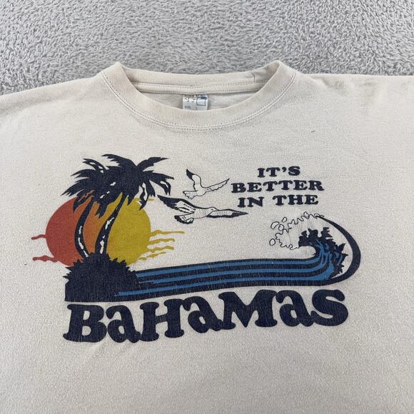 Vintage Bahamas Shirt Mens 2XL Graphic Tee Palm Trees Travel Souvenir 80s - Picture 1 of 8